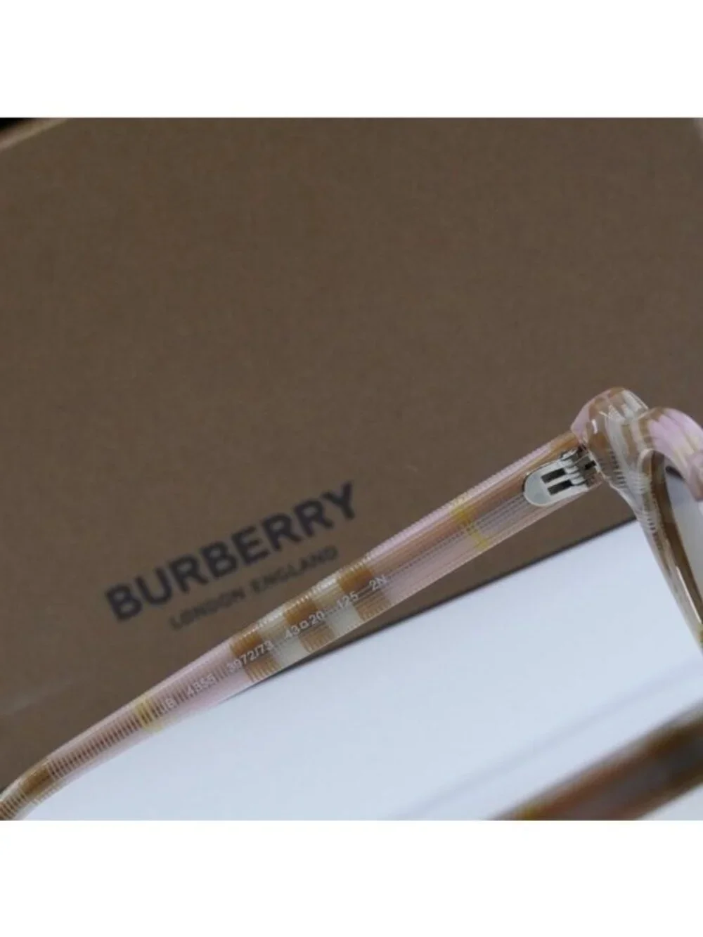 Burberry Kids JB4355 397273 Round Sunglasses - Check Pink/Bronze